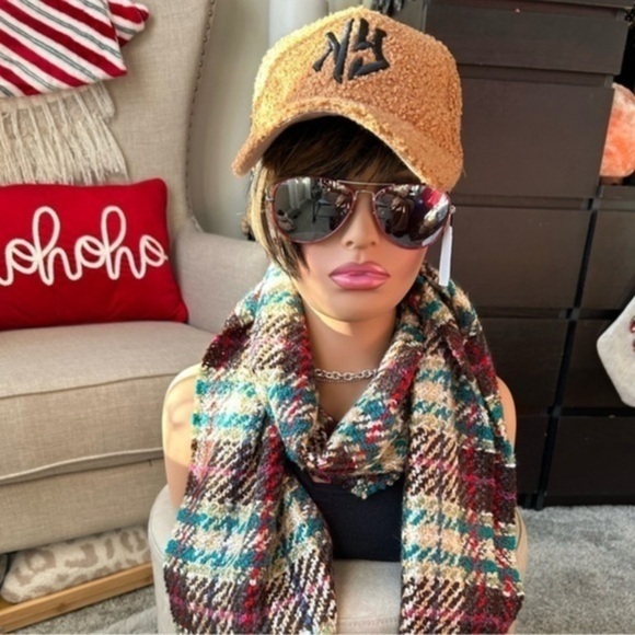 ✨NEW✨ (2) Brown & Black NY Sherpa sheep wool trucker hat Caps - Picture 4 of 10